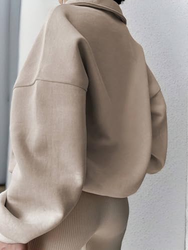 Image of SXV STYLE Half-Zip Pullover Sweatshirt, Oversized Fit