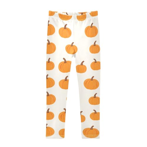 Pumpkin Girls Leggings,Workout Leggings for Girls Toddler Athletic Legging Size for 3-10T