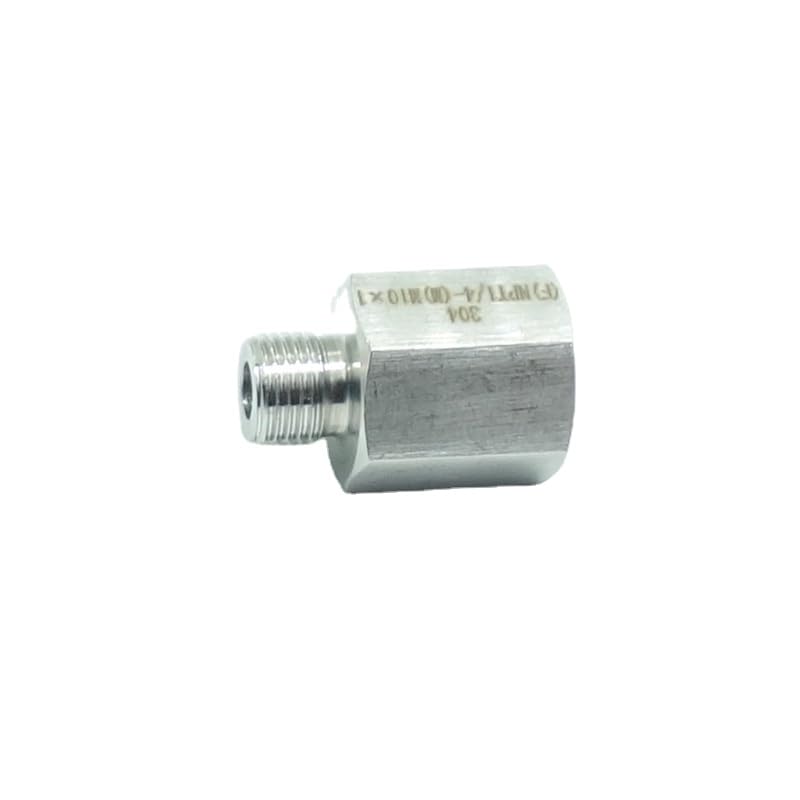 1 Piece 1/4" NPT Pipe Female x M10 x1 Male Metric Gauge Adapter Stainless 304
