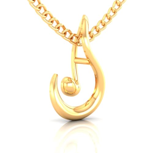 Image of P.C. Chandra Jewellers 14K Gold Pendant (without chain) With Musical Symphony Design For Women - 0.2 Gram