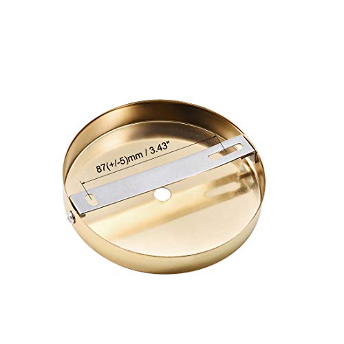 Image of uxcell Retro Light Canopy Kit Wall Sconce Lamp Plate Fixture 120mm 4.7Inch Champagne