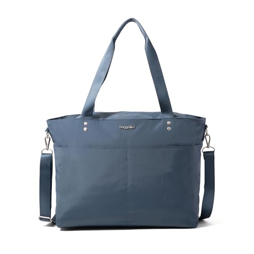 Baggallini Carryall Laptop Tote - Medium 12x19 Inch Travel Crossbody Shoulder Bag