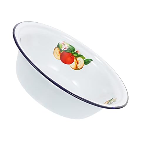 TOPBATHY Cocina Esmalte Cuenca Mezclador Tazón Práctico Ensalada Chino Frutero Decorativo Tazón Turco Cover