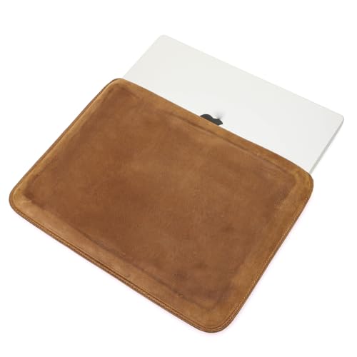 Image of CONTACTS Full Grain Leather 13.3 inch Laptop Case Slim Laptop Sleeve | Compatible with MacBook Pro 13 inch, Handmade, Light Brown