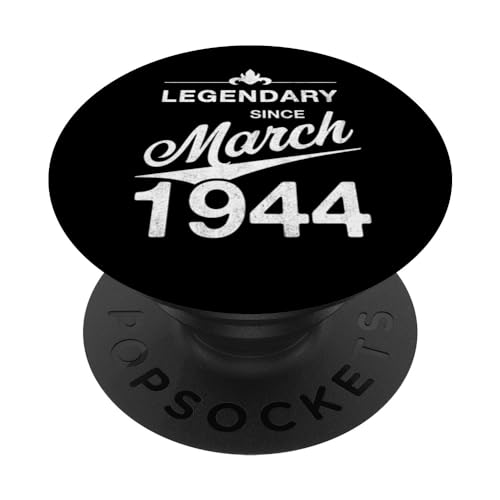 80 cumpleaños Nacido en Marzo de 1944 Vintage 80 años PopSockets PopGrip Intercambiable