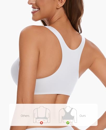 Image of Women's Push Up Racerback Front Closure Bras Seamless Plunge Padded Underwire Add 2 Cup Sizes Bra