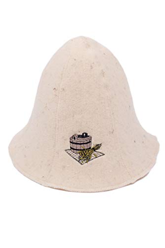 Ger3as Chapeau de Sauna en Laine 100% Bicolore avec Broderie Cover