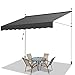 Fiqops Klemmmarkise Balkon, Höhenverstellbar Abdeckhauben Markisen UV-beständig Sonnenschutz Garten Wetterfest Balkonmarkise ohne Bohren, 300x120x 200-300cm Grau