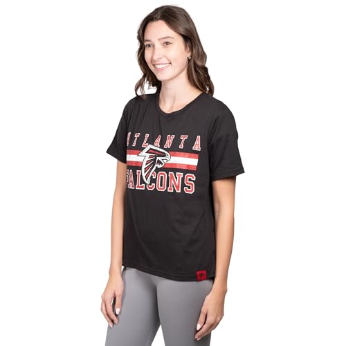 Ultra Game Women's NFL Official Distressed Graphics Super Soft Crew Neck T-Shirt2