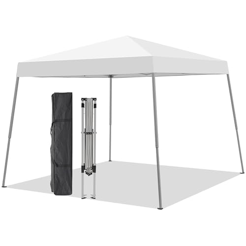 GDY Outdoor 8x10 Ft Pop Up Canopy Tent,Portable Instant Folding Shelter Gazebos, Patio Canopy with Carrying Bag, White.