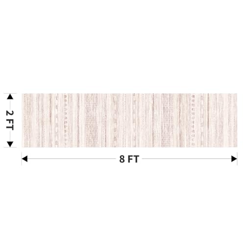 2x8 Pink Runner Rug Machine Washable Non Slip Area Rug Distressed Neutral Moroccan Boho Rug Ultra Soft Floor Runners for Hallways for Entryway Laundry Room Kitchen