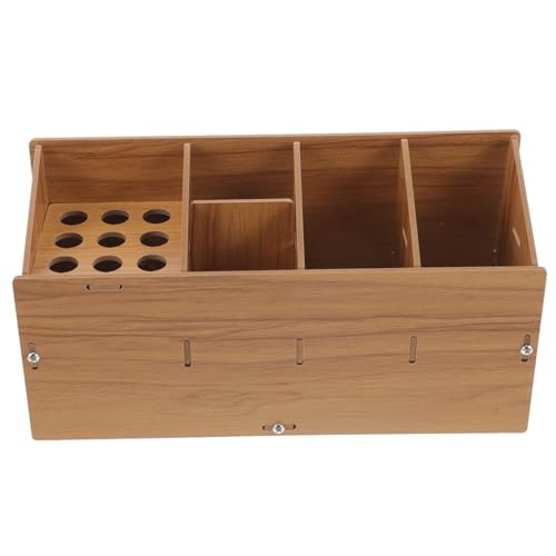 Baluue Haircut Scissor Comb Holder Styling Tool Organizer Barber Station Organizer Wooden Storage Case