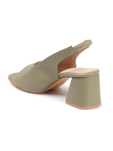 Image of Carlton London Women Stylish Backstap Sandal with Block Heels, Square Toe for Casual Wear