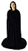 Artemisia Designs Unisex Hooded Velvet Cloak Medieval Renaissance Cape Ren Faire Cosplay, Floor Length (Black, One Size)