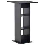 Mit 2 Ablagen vidaXL Bartisch mit 2 Regalen Stehtisch Bartresen Tresentisch Bistrotisch Küchentisch Loungetisch Esstisch Frühstückstisch Tisch Schwarz 60x60x110cm