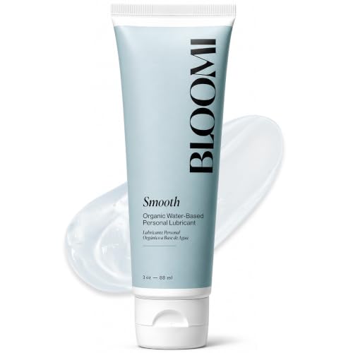 Bloomi Smooth Water-Based Lube - pH-Balanced Non-Sticky Personal Lubricant for Women & Couples - Sensitive Skin-Friendly Compatible with Latex & Polyisoprene - Organic & Fragrance-Free - 3oz