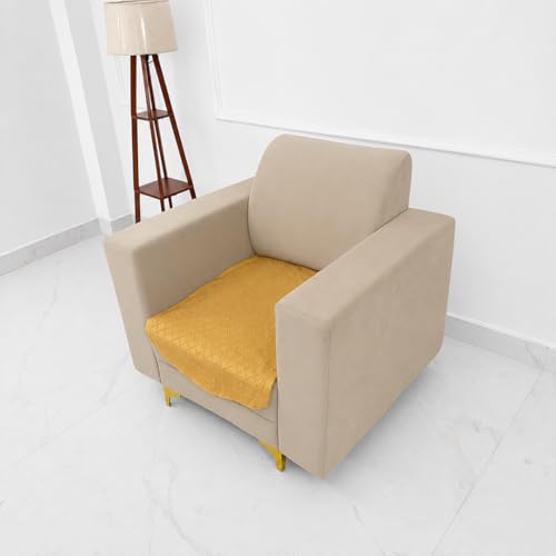 Image of Homerz Premium 'Surya Series' Sofa Cover | Stylish Sofa Protector | Net Fabric | Anti-Stain & Washable Slip Cover Exact Size Antislip (New Jerry Chikku, 1 Seater, Only Seat Cover)