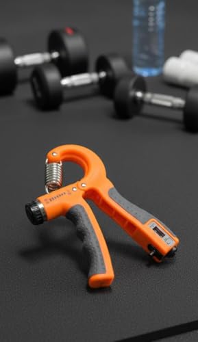 Image of Aero Adjustable Hand Gripper with Counter | Hand Grip Workout Strengthener for Men & Women | Forearm Strength Trainer, Wrist & Finger Exercise Equipment for Gym & Home Workout | Orange