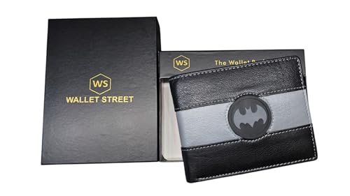 Image of Vintage Black Genuine Leather Bat Wallet | Slim Bi-Fold | 10 Card Slots | Stylish Gift Box | RFID Blocking