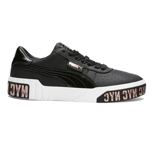PUMA Womens Cali Bold NYC Graphic Perforated Lace Up Sneakers Shoes Casual - Black