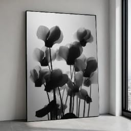 Toile murale fleur de cyclamen | Décoration minimaliste pour mur vide 50x70