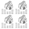 Universal Spares2go Universal Oven Cooker Hob Control Knob Switch (Pack Of 4, Chrome/Silver) 40mm Plastic Stove Knobs