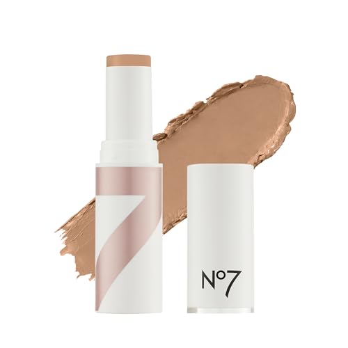 No7 Stay Perfect Foundation Stick - Long-Wear Cream Foundation with Medium, Buildable Coverage - Enriched with Squalene for a Hydrating, Non-Drying & Dewy Finish - Latte (10g)
