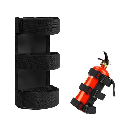 YINKE 車用消火器ホルダー ブラック 調整可能 消火器固定ストラップ 多機能ドリンクホルダーやツール収納にも 23*40cm 強力耐久ナイロン製 車載・家庭・アウトドア・防災用品に最適