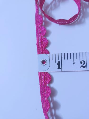 Image of Swag White Cotton Trim Laces and Borders Material for Saree Border, Suit, Kurta, Dupatta, Blouse, Gown, Lehenga & Neckline (Pink, 9 Meter)