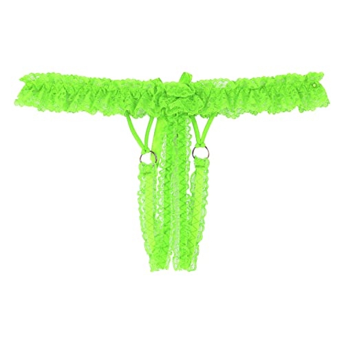 Linjinx Men's Lace See-Through Sissy Panties Hollow Out Bikini Briefs T-Back Jockstrap Underwear4