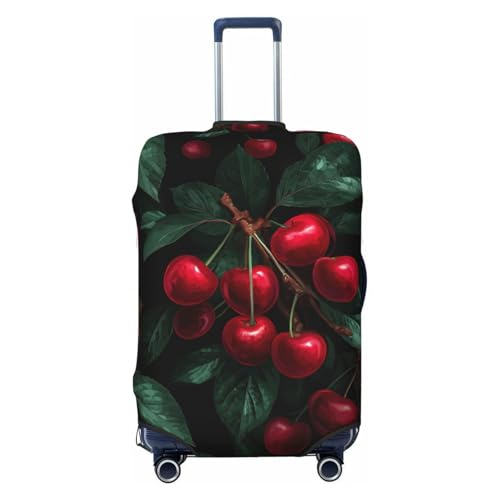 Cherry Fruit Pattern Elastic Travel Luggage Covers Dustproof Scratch-Resistant Suitcase Protector Fit 22-24 Inch