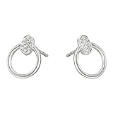 RDSGYZ Pendientes de platino para mujer, diseño geométrico, con diamantes, hipoalergénicos, para bodas, Metal precioso, Diamante