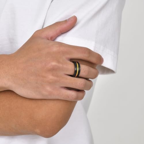 Tungsten Wedding Band Ring for Men 6mm 8mm Classic Groove Tungsten Wedding Band Ring for Men Matte Finish Comfort Fit Size 7-122