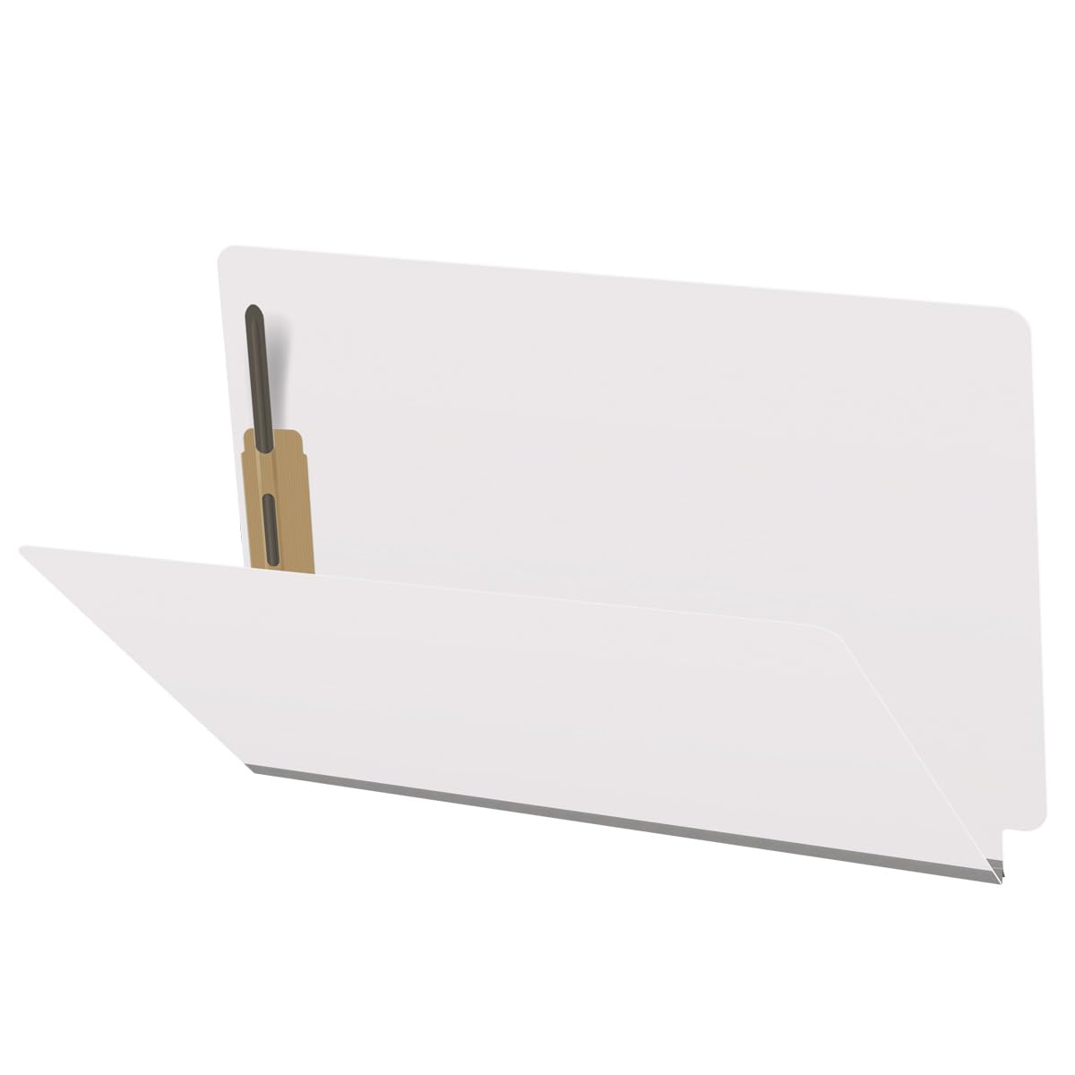 Heavy Duty End Tab Color Folders, 18 pt, Legal Size, 2? exp, Fasteners Pos #1 and #3, White (Box of 25)