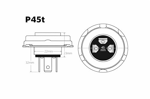 Miniatura 4 de Lightworld24 2x Bombillas Bilux P45t R2 G40 12v 45 40w Lámparas Halógenas Para Coche, Motocicleta O Scooter Faros Delanteros De Alta Y Baja Luz