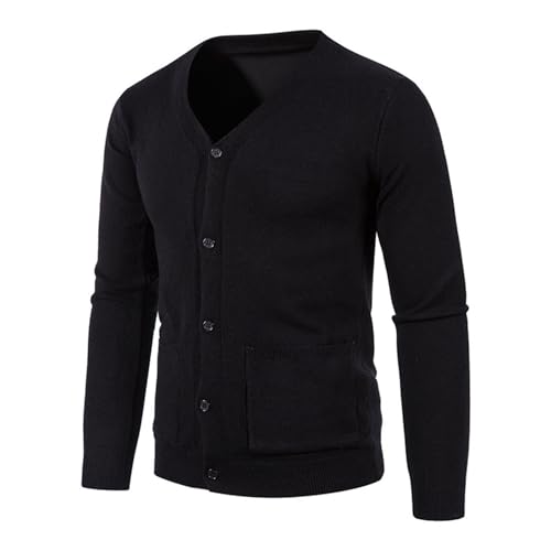 Men's Casual Comfortable Fit Sweater Shawl Collar Soft Fabric Cardigan with Pockets