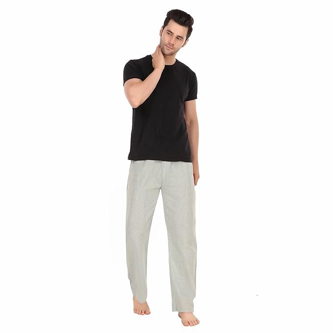 affitude auto Mens Pajama Elastic Waist Bottoms Lounge Pants Lightweight Pajamas With Pocket Usefull -Night wear;Gym;Morning Evening walk & Soft Cotton Fabric -Free Size Upto 28 to 36 Inches (Grey)-picture-20