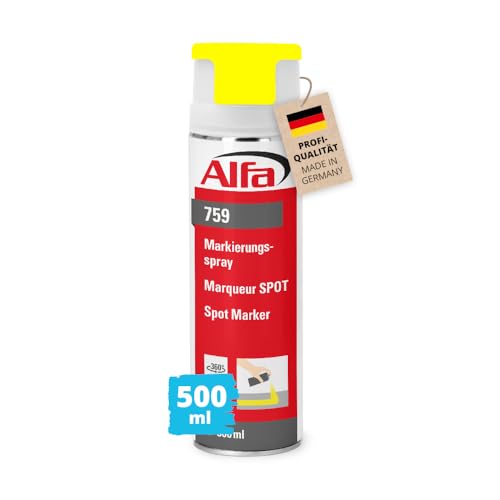 Alfa 1x Markierungsspray neon-gelb 500 ml Profi-Qualität für saubere und präzise Markierungen mit flexibler 360 Sprühanwendung (Überkopffunktion)