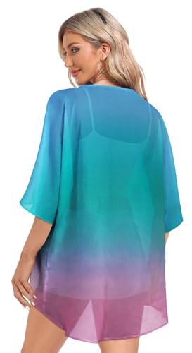 Image of Women Kimono Cardigans Casual Summer Tops Cover up Open Front Floral Print Resort Wear 2026