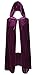 BIGXIAN Kids Hooded Velvet Cloak Halloween Christmas Fancy Cape for Kids (Purple)