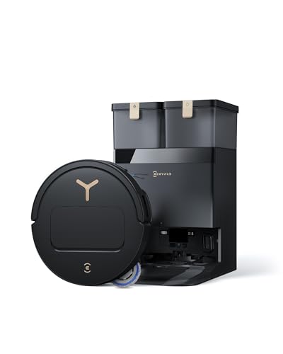 ECOVACS DEEBOT T50 PRO Omni Gen3 Saugroboter mit Wischfunktion 25.000 Pa AIVI 3D 3.0 autom. Zugabe v. Reinigungslösung Reinigung des Mopps bei 75C Heißlufttrocknung 81 mm Glanzschwarz