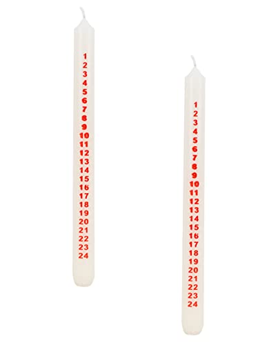 Christmas Concepts® Pack of 2-25cm Christmas Advent Candle – Traditional Countdown to Christmas (Ivory)