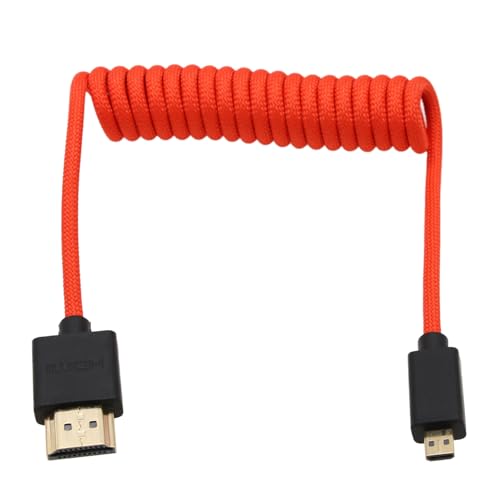 Image of HangTon Micro HDMI to HDMI 4K 8K 60p Cable for ATOMOS Ninja V Ultra Canon R6 R6II R5C R5 R10 R7 Sony ZVE-10 A7C A7RIV A7RIII A7S2 Lumix S5 S9 GH4 Camera SmallHD Cine Indie Monitor, Type A D HDMI 2.1