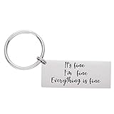 Inspirational Keychain Gifts Everything Is Fine Daughter Son Birthday Present Encouragement Keyring...