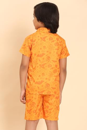 Image of Boys Printed Casual Shirt Short Sleeve Button Down Beach Shirt for Kids