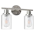 Unicozin Modern Wall Sconce, Vanity Light Fixtures with Clear Glass Shade, E26 Base (Bulbs Not Included)