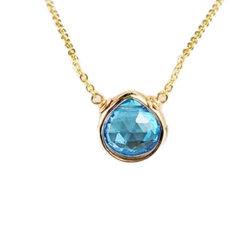 Collar de topacio azul y plata 925 para conectar con tu paz interior y energía