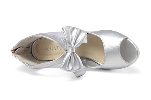 Image of GATUXUS Open Toe Women Platform High Heel Shoes Bows Strappy Sandals