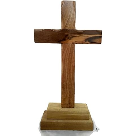 HolyRoses Olive Wood Standing Christian Cross Table Altar (8") Cover
