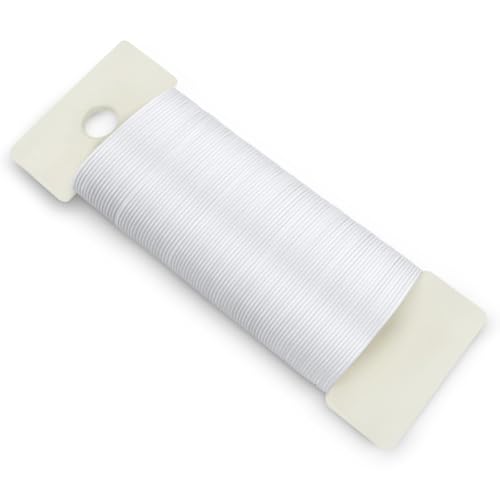 White Floral Wire, 38 Yards 114 Ft 22 Gauge Metal Wire for Crafts, Flexible Wreath Wire Flower Wire, Thin Craft Wire for Ornaments Ribbon Making DIY